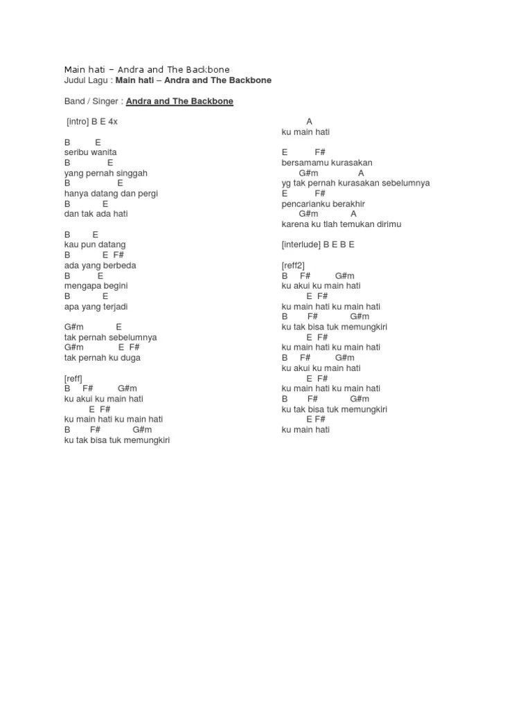 Lirik Dan Kunci | PDF | Pemenang Penghargaan Musik | Grup Musik