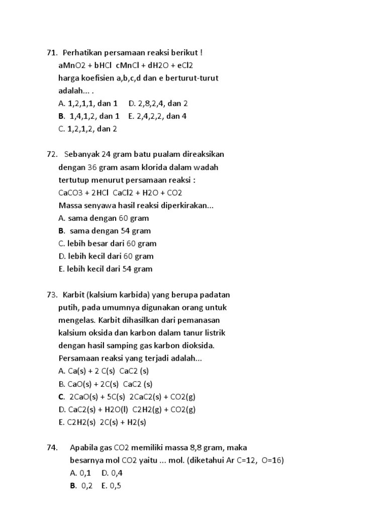Soal Kimia 71 - 100 | PDF