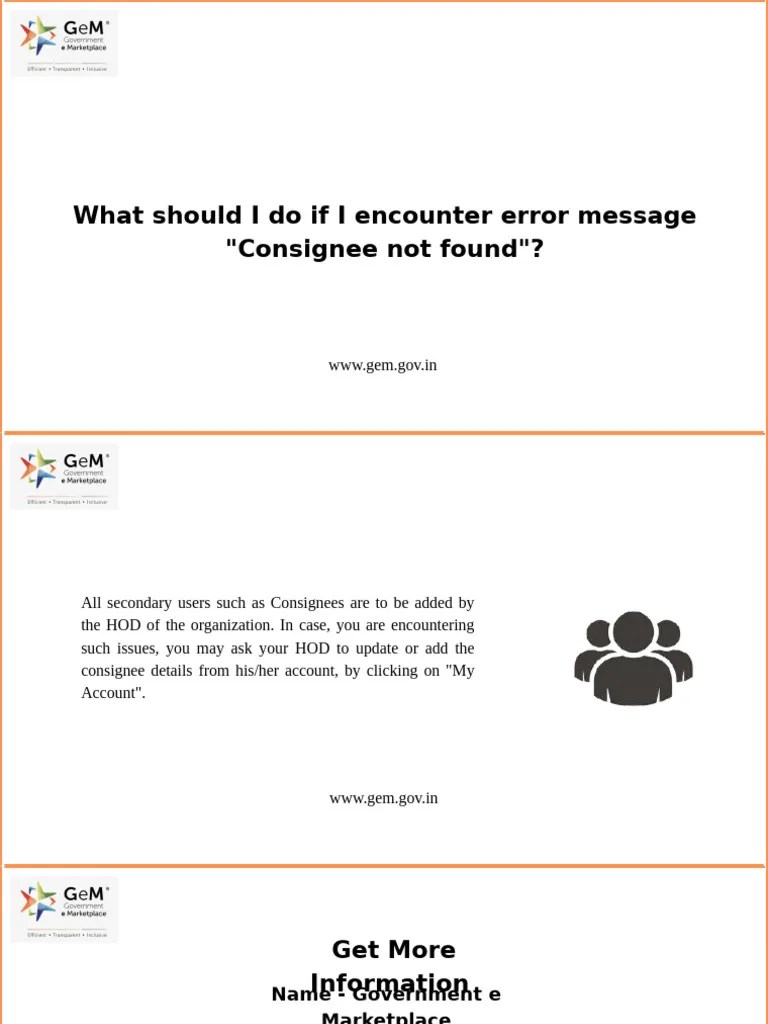 What Should I Do If I Encounter Error Message Consignee Not Found PDF