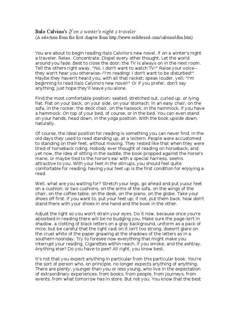 If On A Winters Night Excerpt PDF Chair