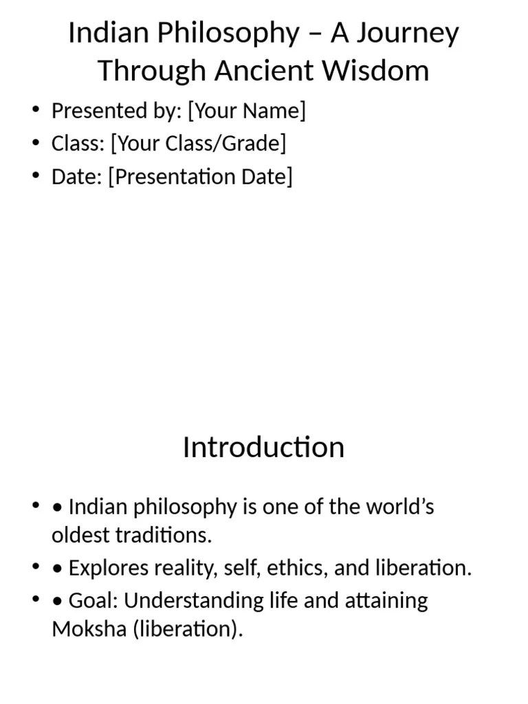 Indian Philosophy Presentation PDF