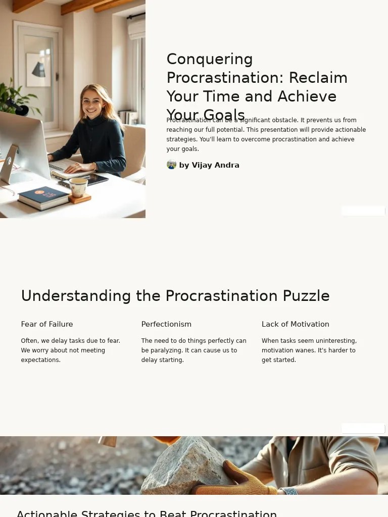 Conquering Procrastination Reclaim Your Time and Achieve Your Goals PDF