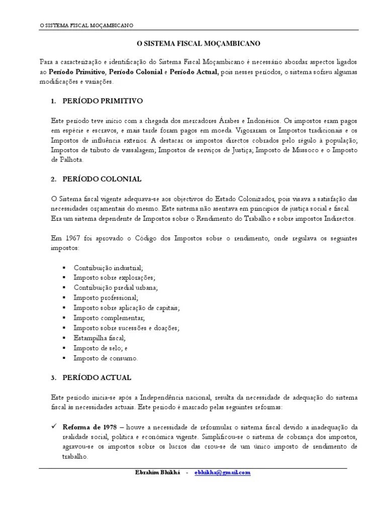 O Sistema Fiscal Mocambicano