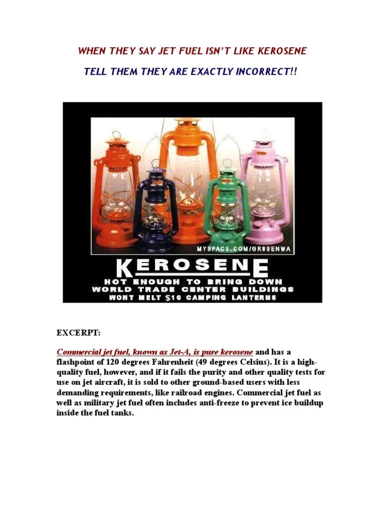 Jet Fuel is Kerosene Jet Fuel Gasoline