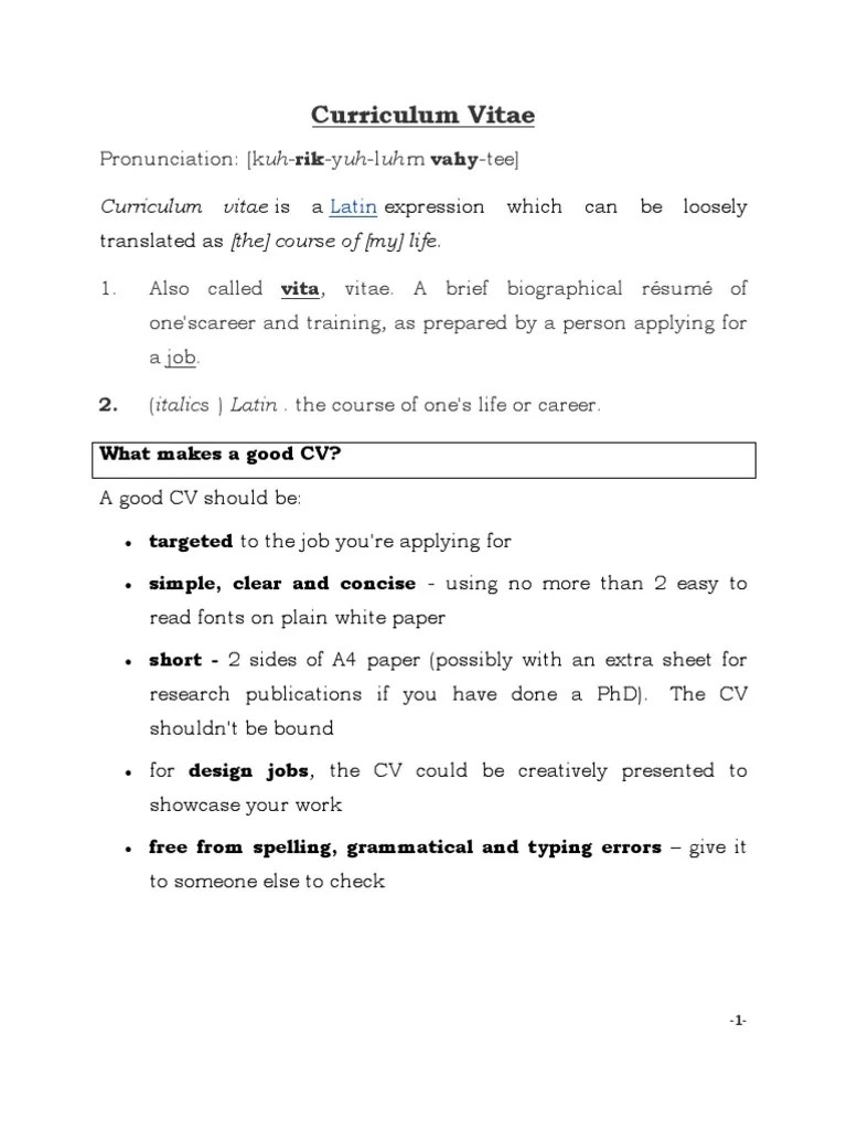 38+ Curriculum Vitae Pronunciation In English Gif Petui