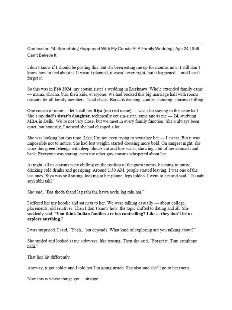 Cousin's Wedding Confession A Secret Affair PDF
