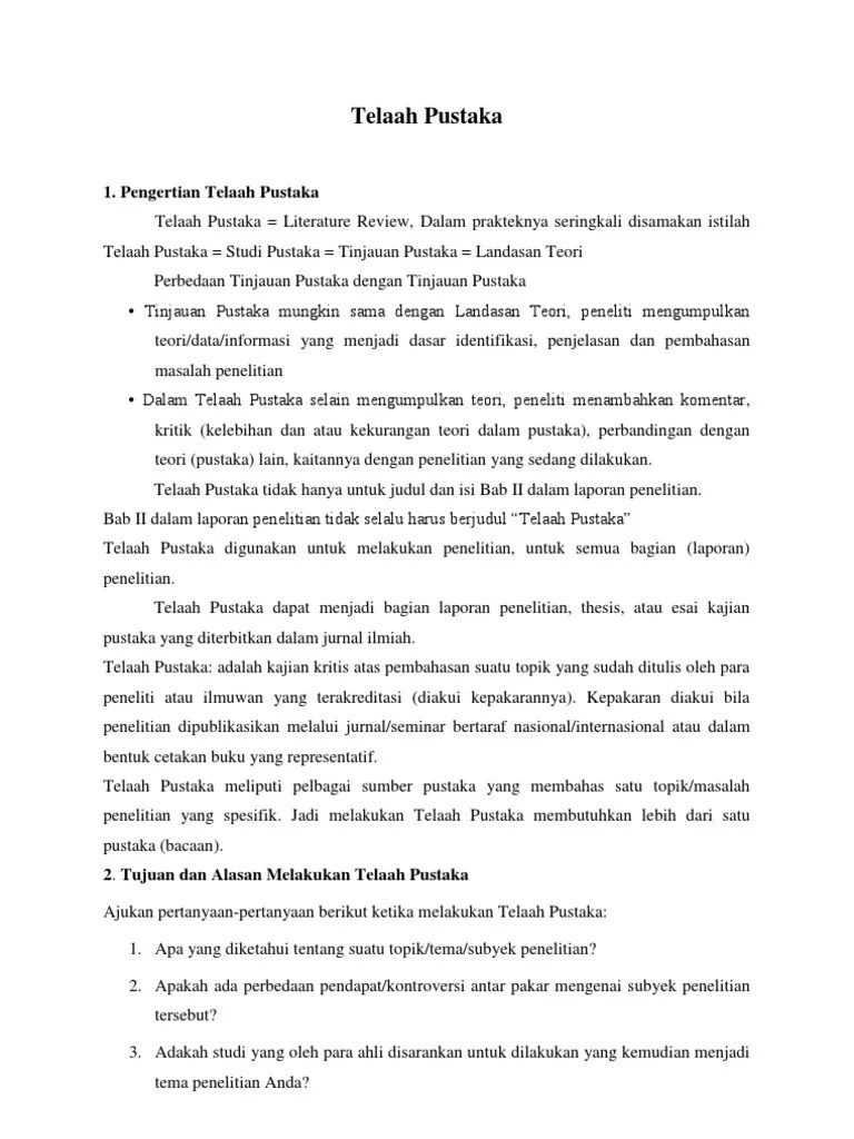 Telaah Pustaka | PDF