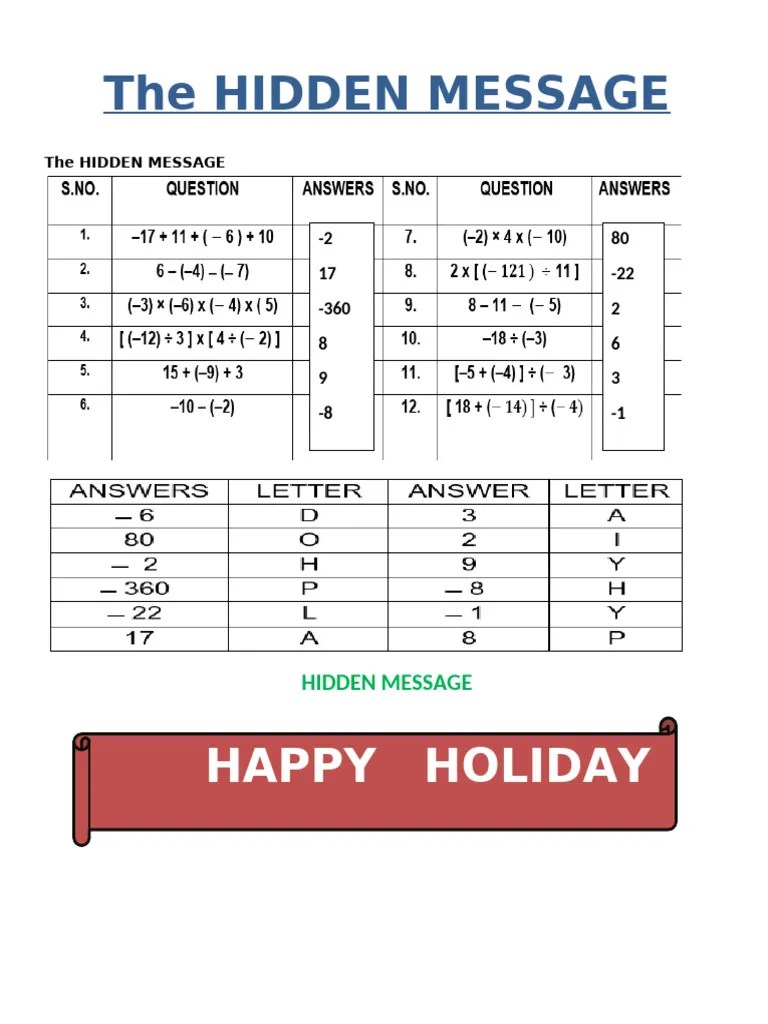 The Hidden Message PDF