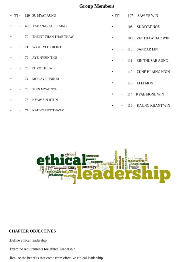 Ethical Leadership and Its Impact PDF Leadership Organizational