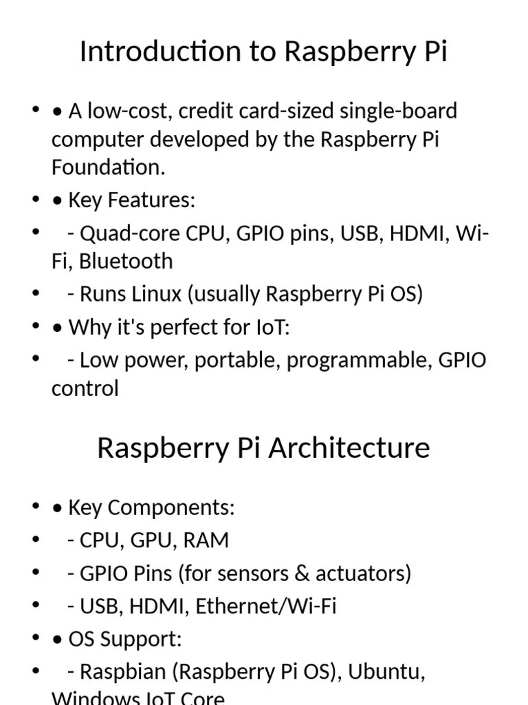 Raspberry Pi In Iot Architecture Pdf