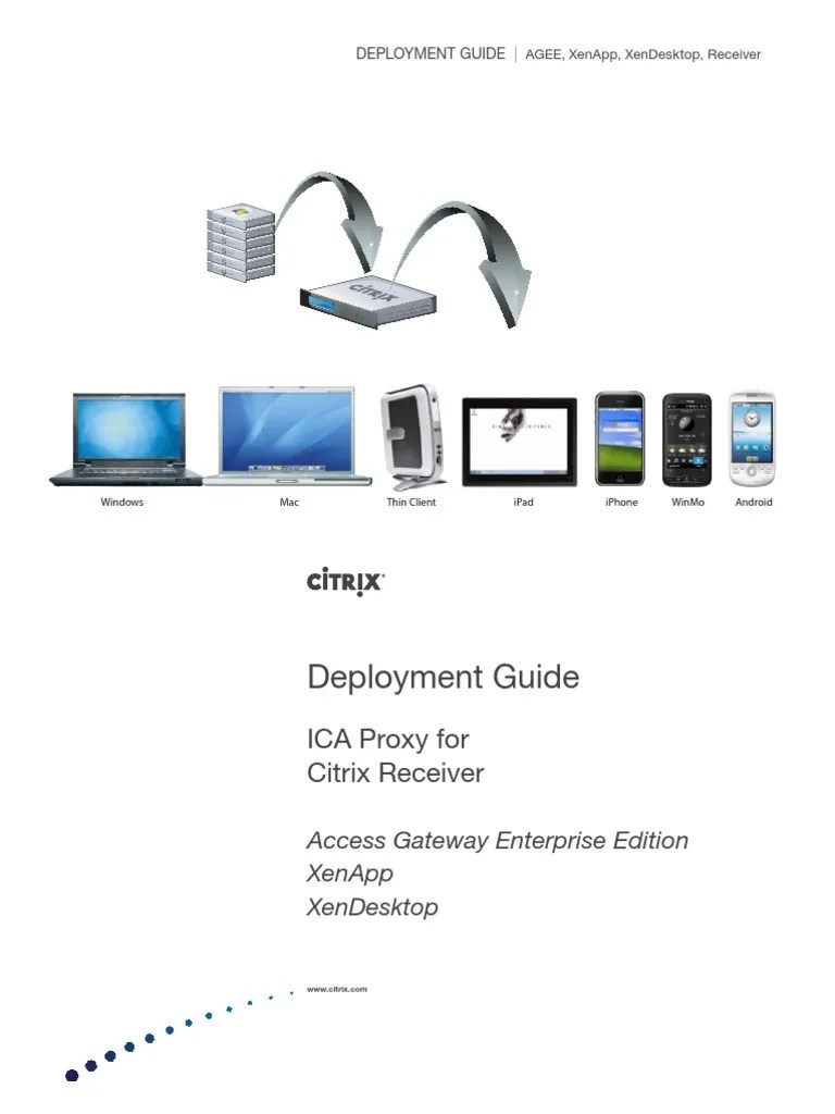 Deployment Guide ICA Proxy For Citrix Receiver PDF Citrix Systems Public Key Certificate