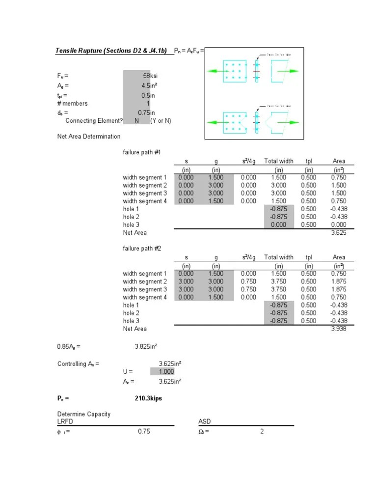 Lrfd Design Spreadsheet Stress (Mechanics) Screw