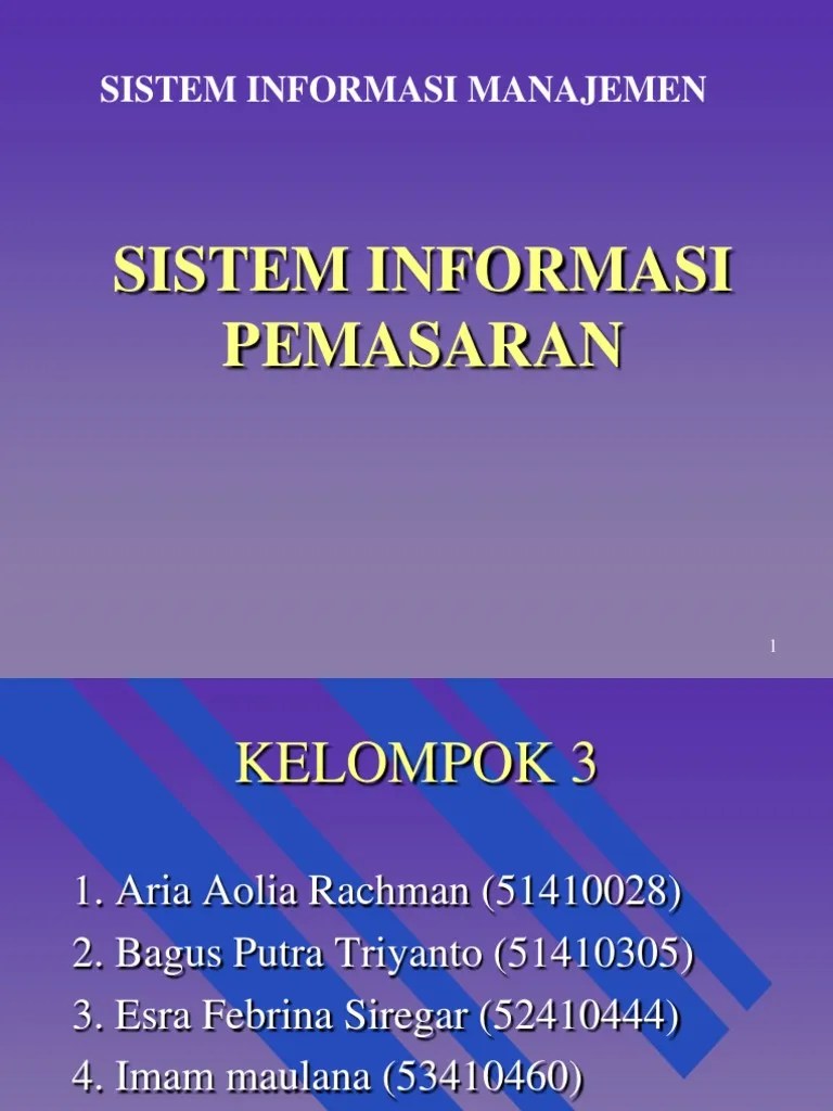 Sistem Informasi Pemasaran