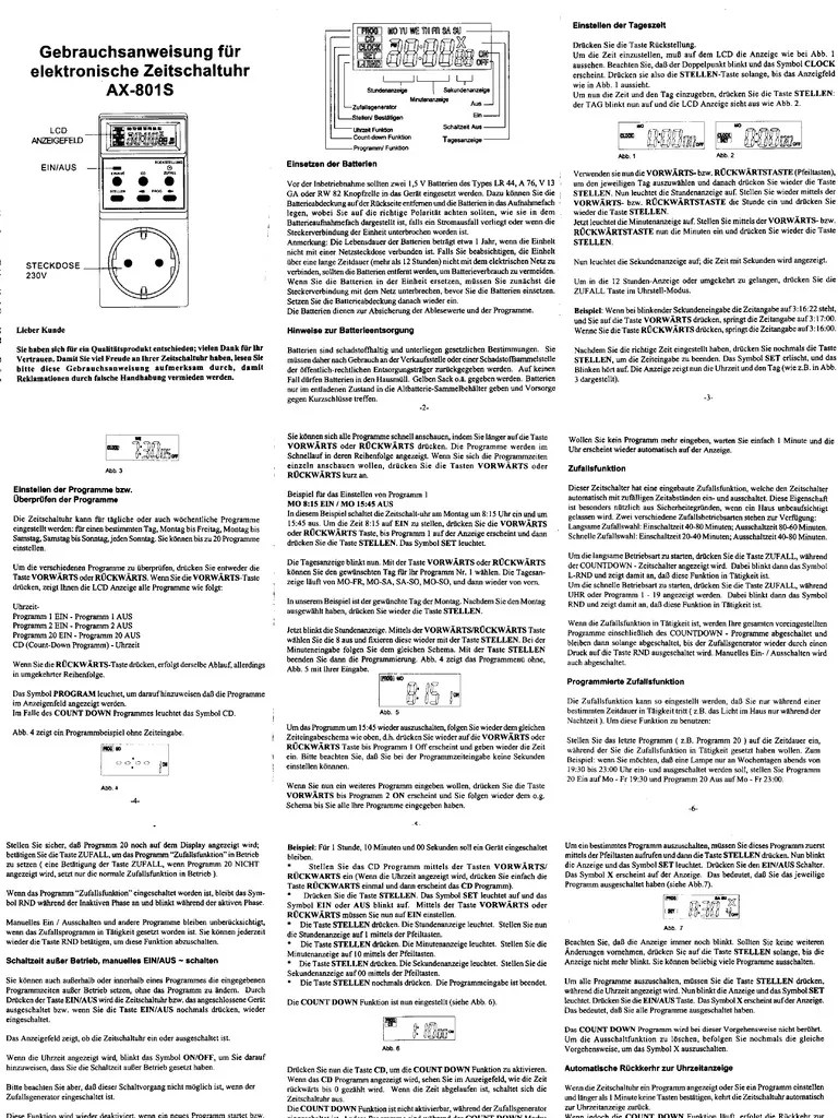 Zeitschaltuhr AX 801S