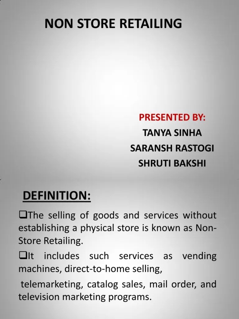 Non Store Retailing Retail Direct Marketing
