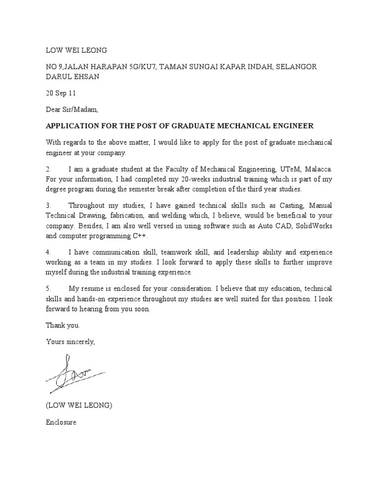 Contoh Cover Letter Internship Bahasa Inggris Galeri Sampul