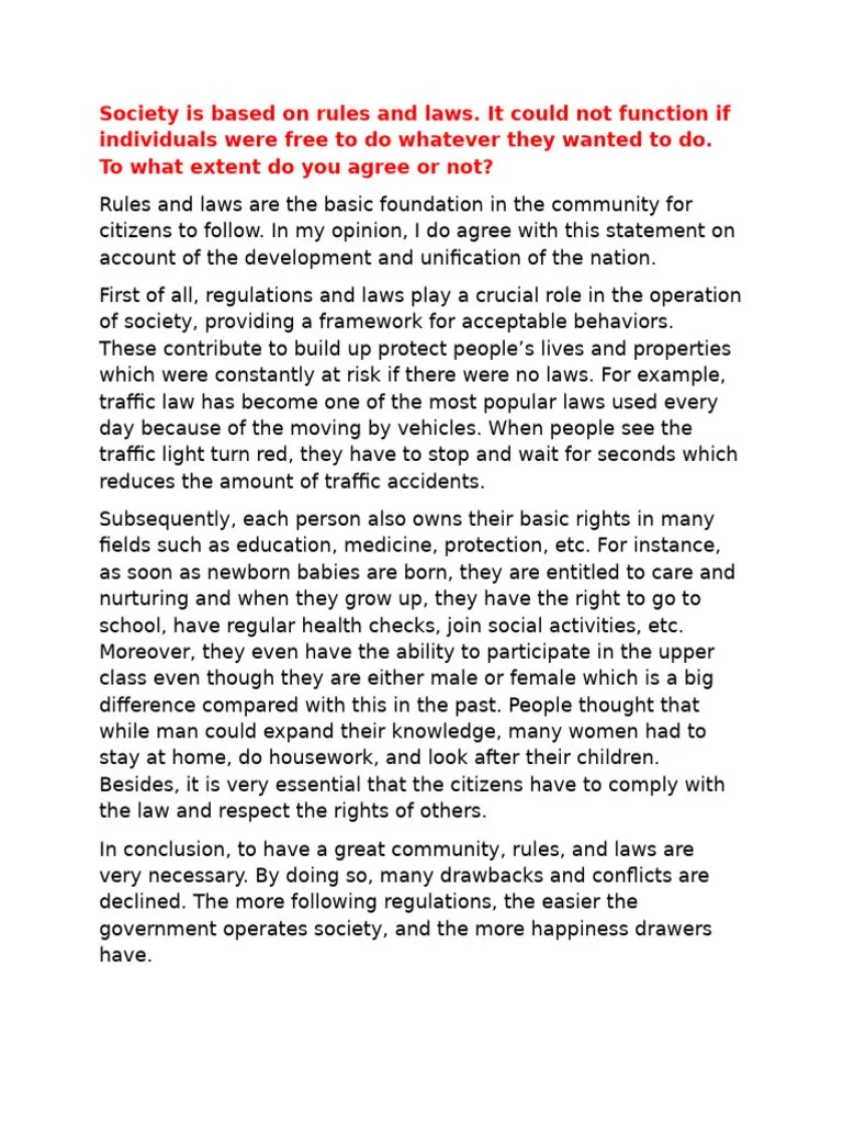 Importance of Rules in Society PDF