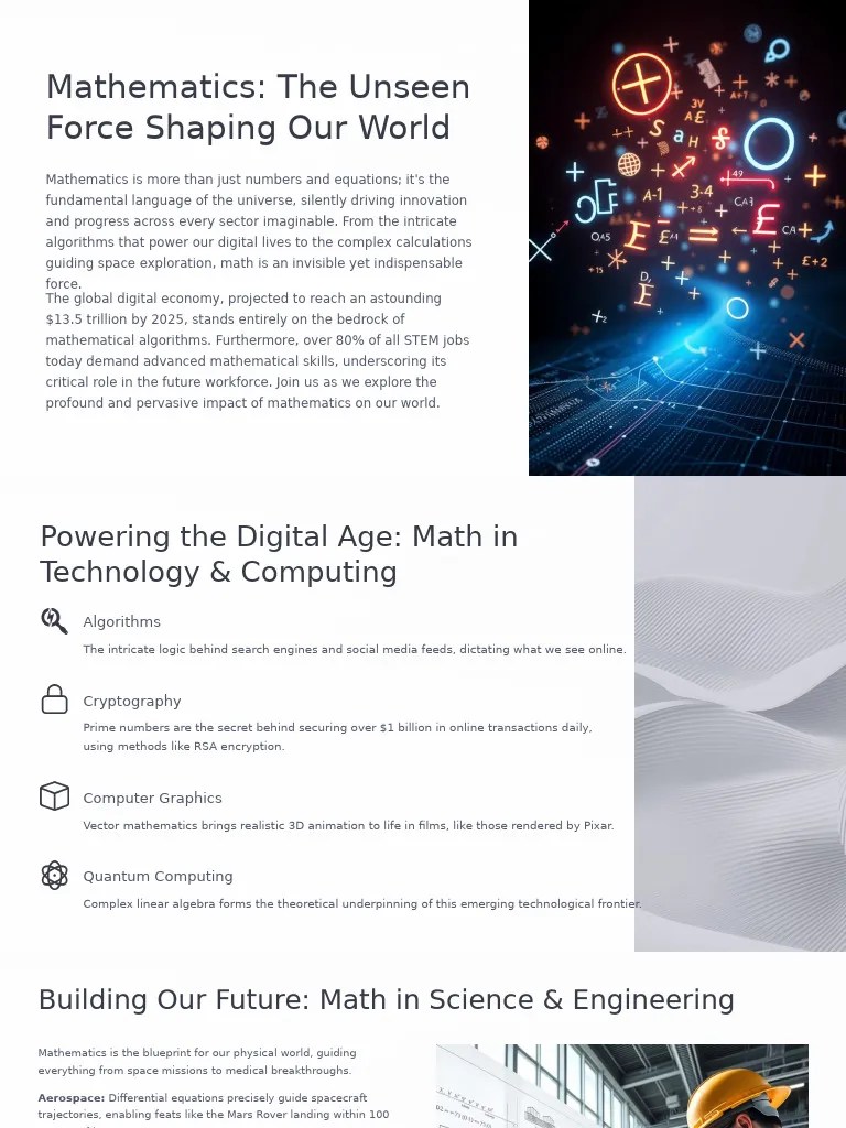 Mathematics The Unseen Force Shaping Our World PDF Mathematics