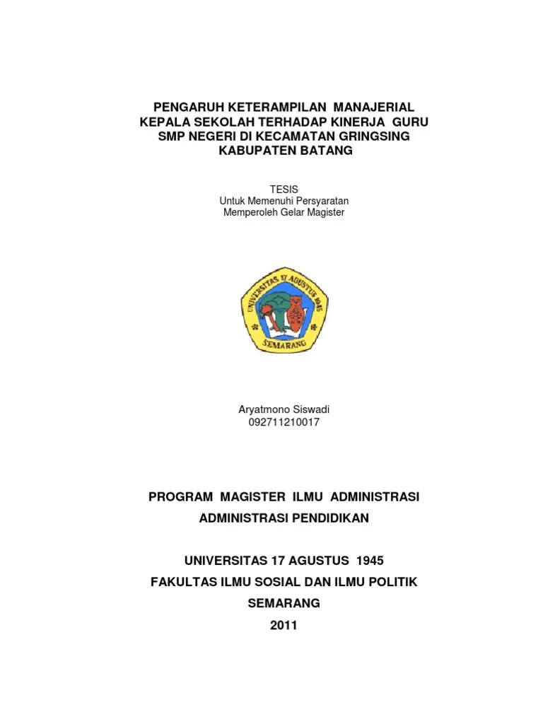 Contoh Proposal Tesis Magister Ilmu Administrasi Berbagi