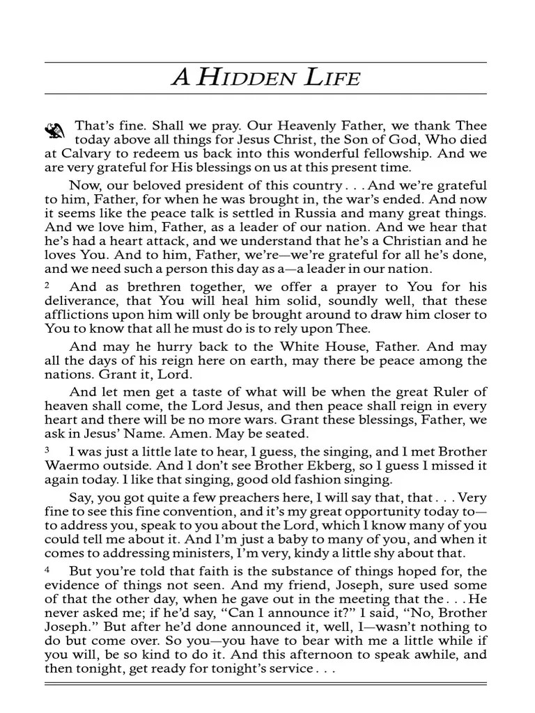 551006A A Hidden Life VGR PDF Jesus Baptism With The Holy Spirit