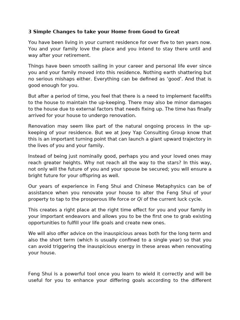 3 Simple Changes To Take Your Home From Good To Great PDF