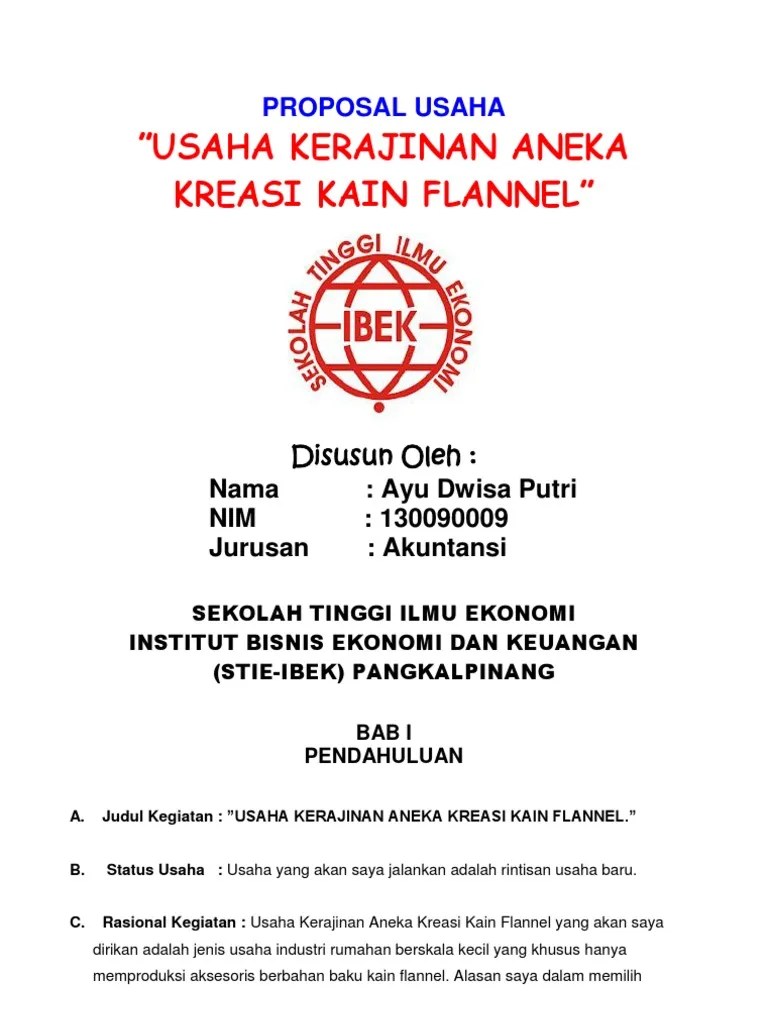Proposal Usaha Flanel | PDF