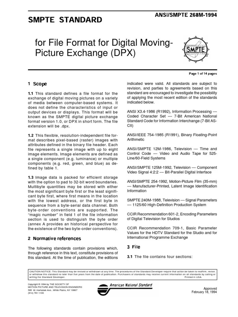 dpx_spec File Format Video