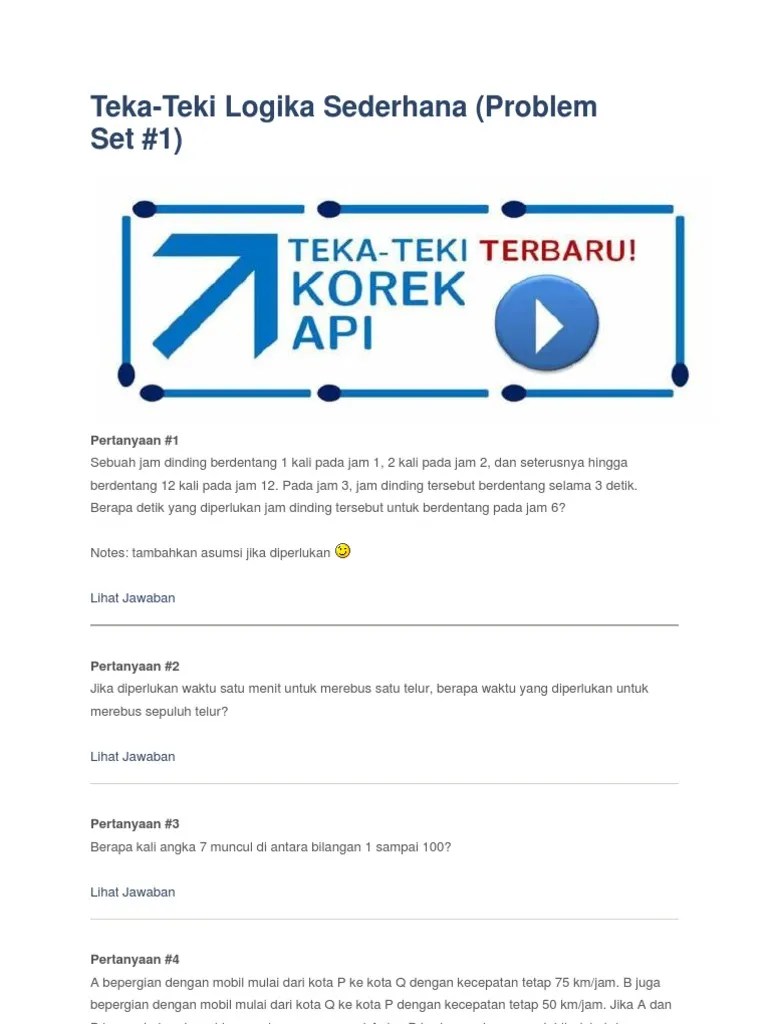 Teka Teki Logika | PDF