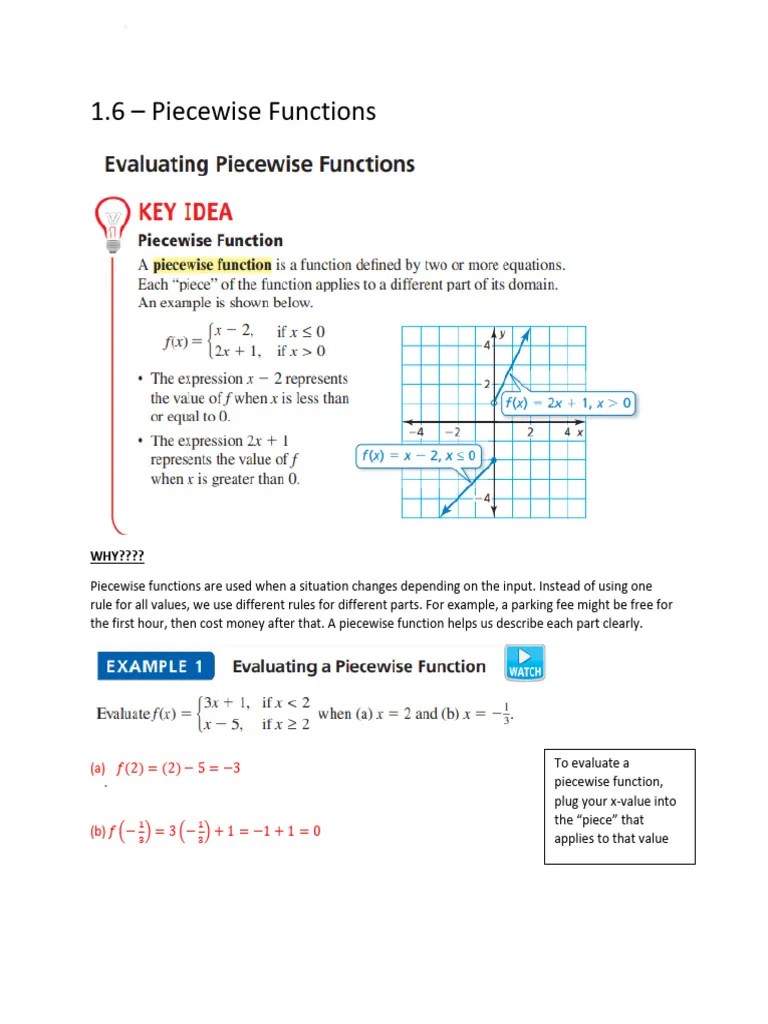 Understanding Piecewise Functions | PDF