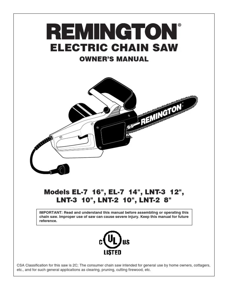 Remington Electric Chainsaw | Logging | Screw