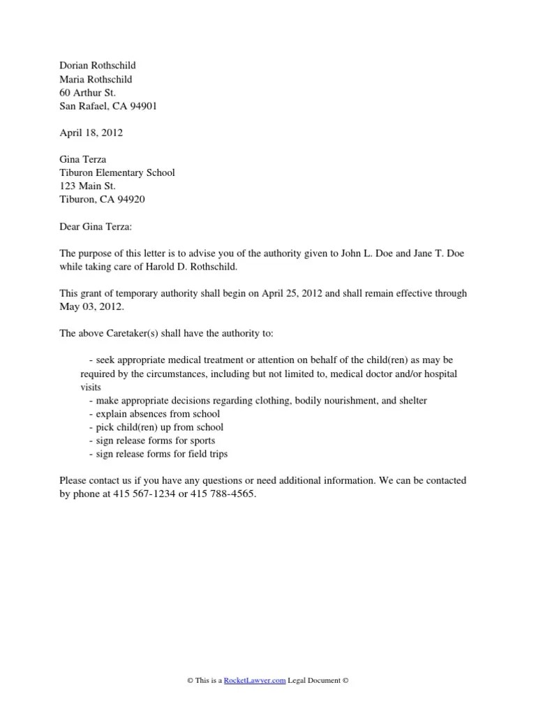 Letter To School PDF