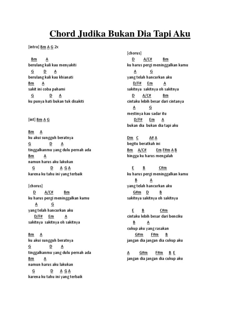 Chord Judika Bukan Dia Tapi Aku | PDF