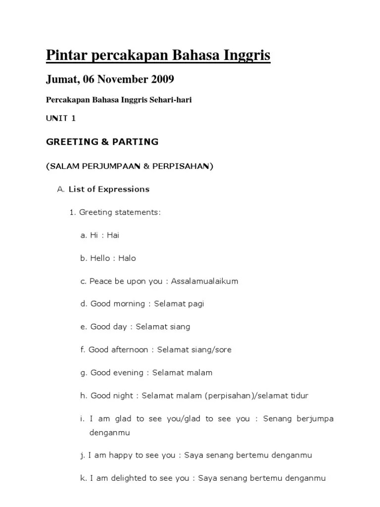 Pintar Percakapan Bahasa Inggris | PDF