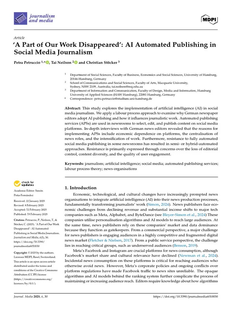 A Part of Our Work Disappeared AI Automated Publishing in Social