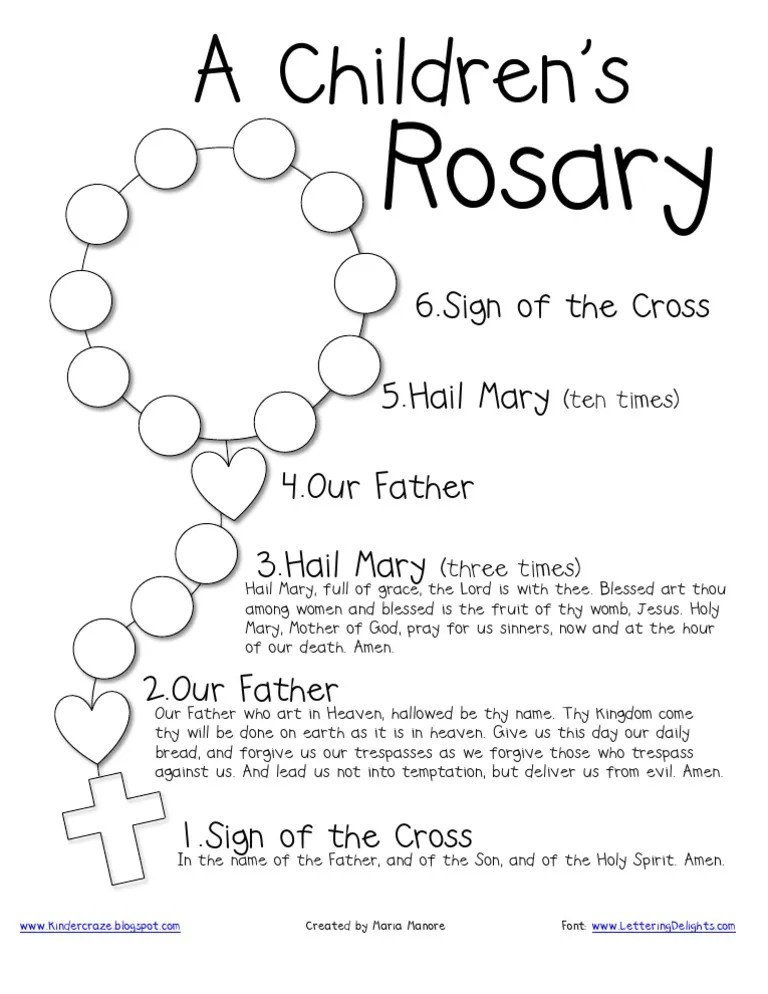 Rosary Booklet Printable Pdf Printable Word Searches