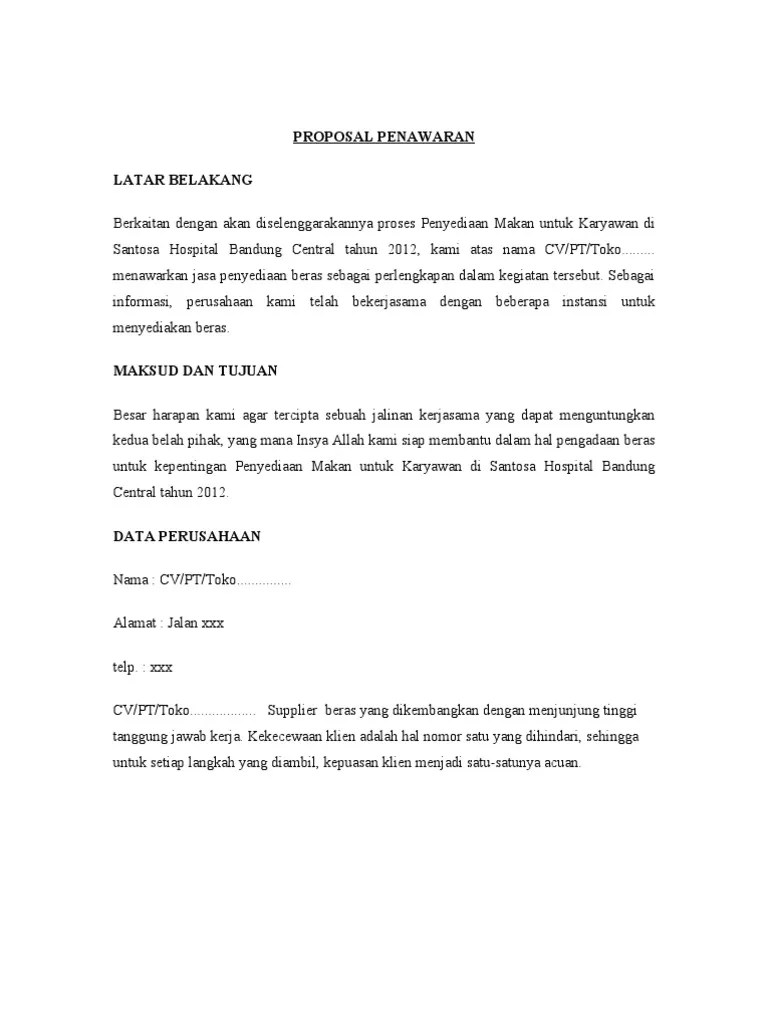 Contoh Proposal Penawaran Kerjasama(1)