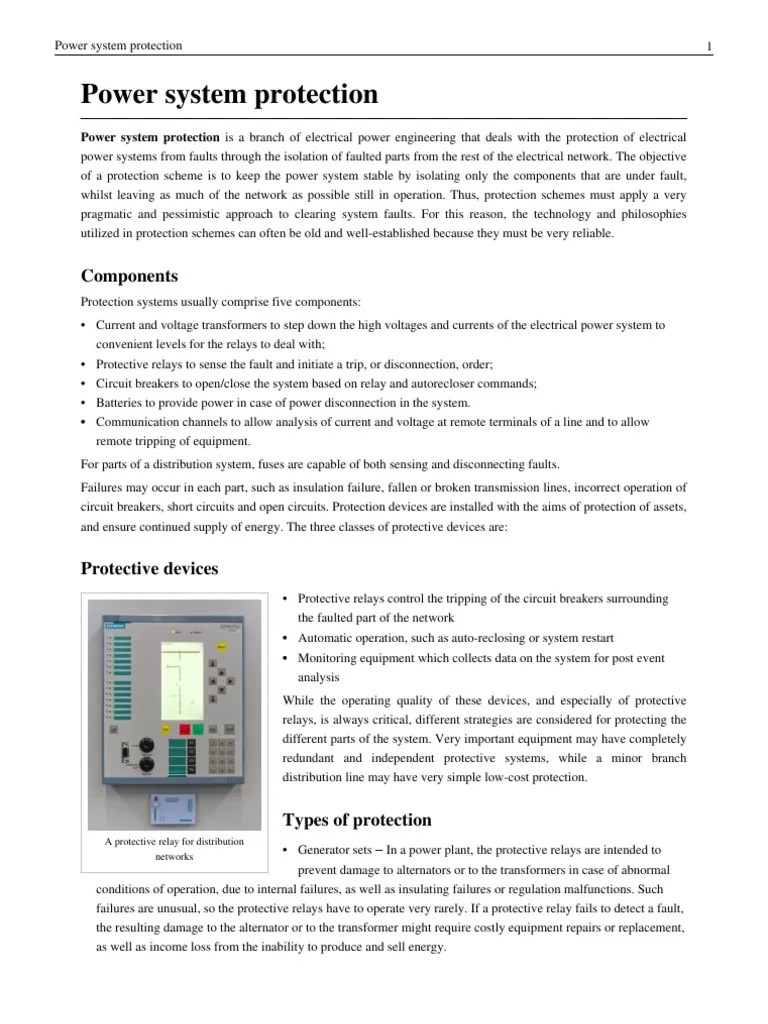 Power System Protection PDF Electrical Engineering Nature