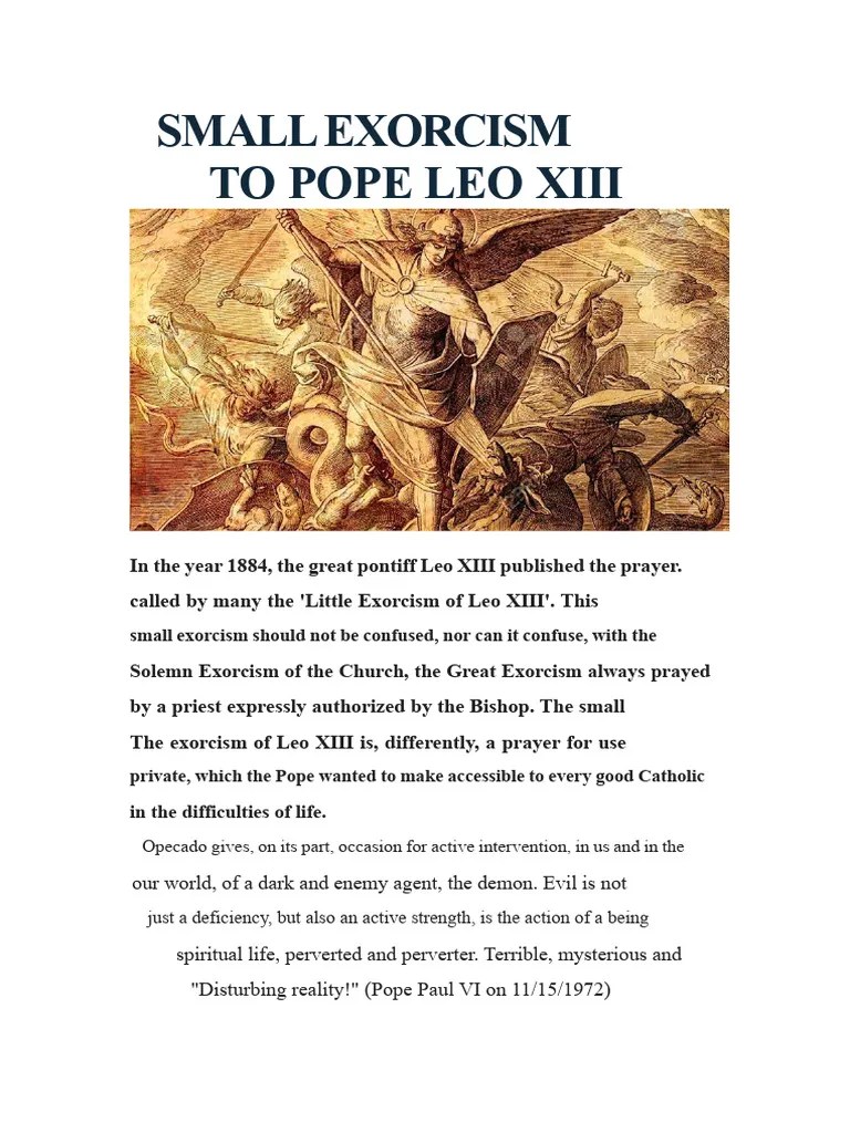 Leo XIII's Little Exorcism Prayer | PDF | Exorcism | Satan