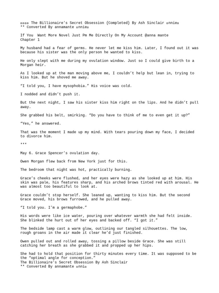 Billionaire's Secret Obsession Unveiled PDF