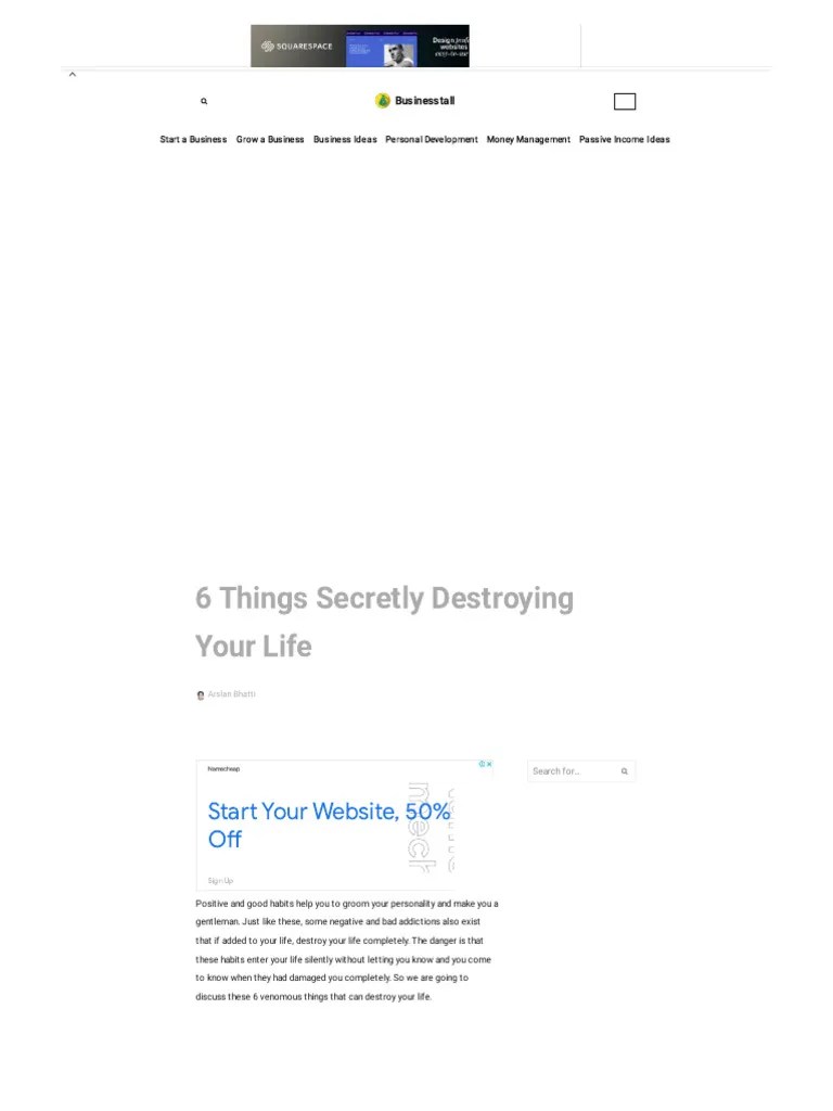6 Things Secretly Destroying Your Life Businesstall PDF