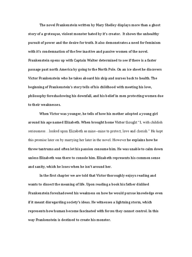 Frankenstein Essay Frankenstein Philosophical Science