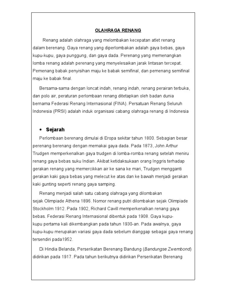 Olahraga Renang | PDF