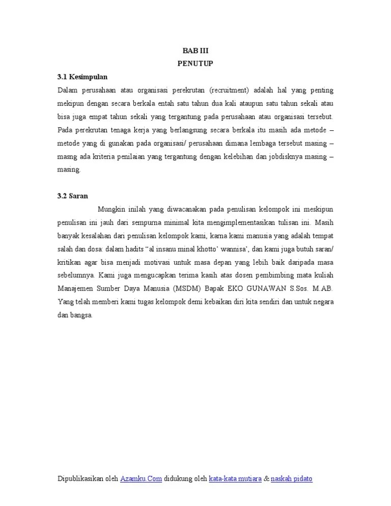 Penutupan Dan Saran Makalah fasrhair