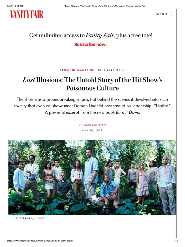 Lost' Illusions The Untold Story of The Hit Show's Poisonous Culture