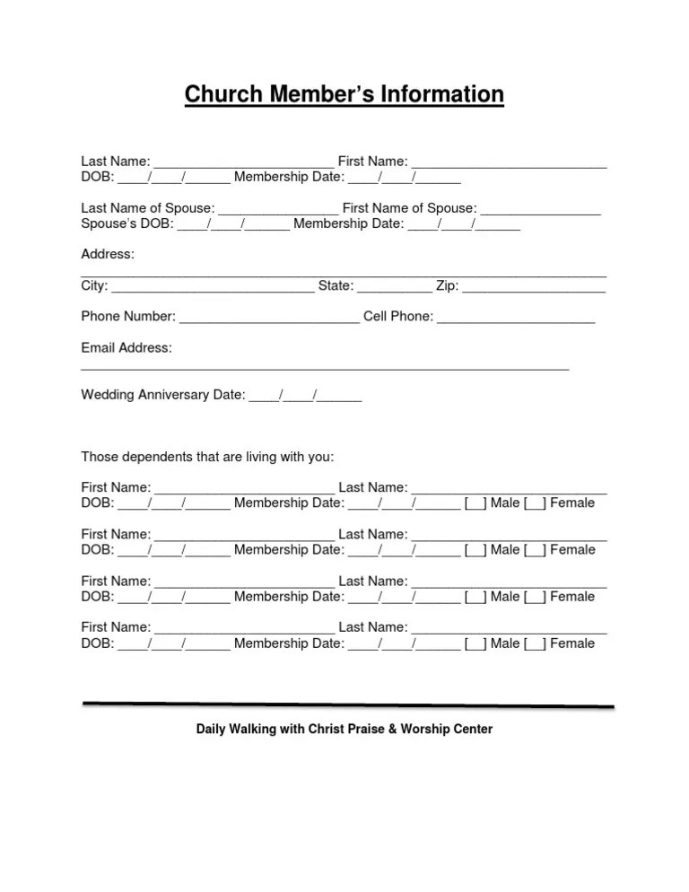 Church Member PDF