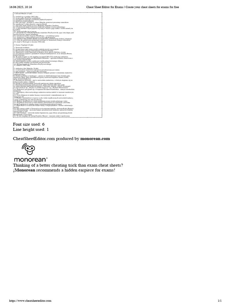 Cheat Sheet Editor For Exams Create Your Cheat Sheets For Exams For