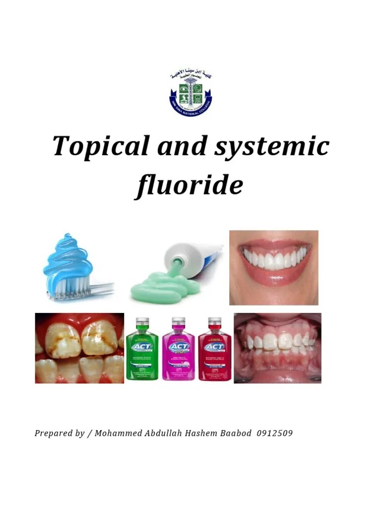 Topical and Systemic Fluoride PDF Tooth Enamel Fluoride