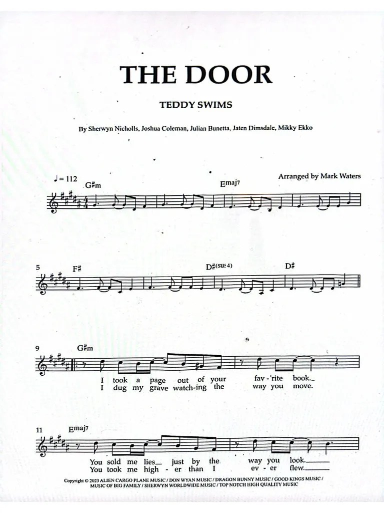The Door Teddy Swims Pdf