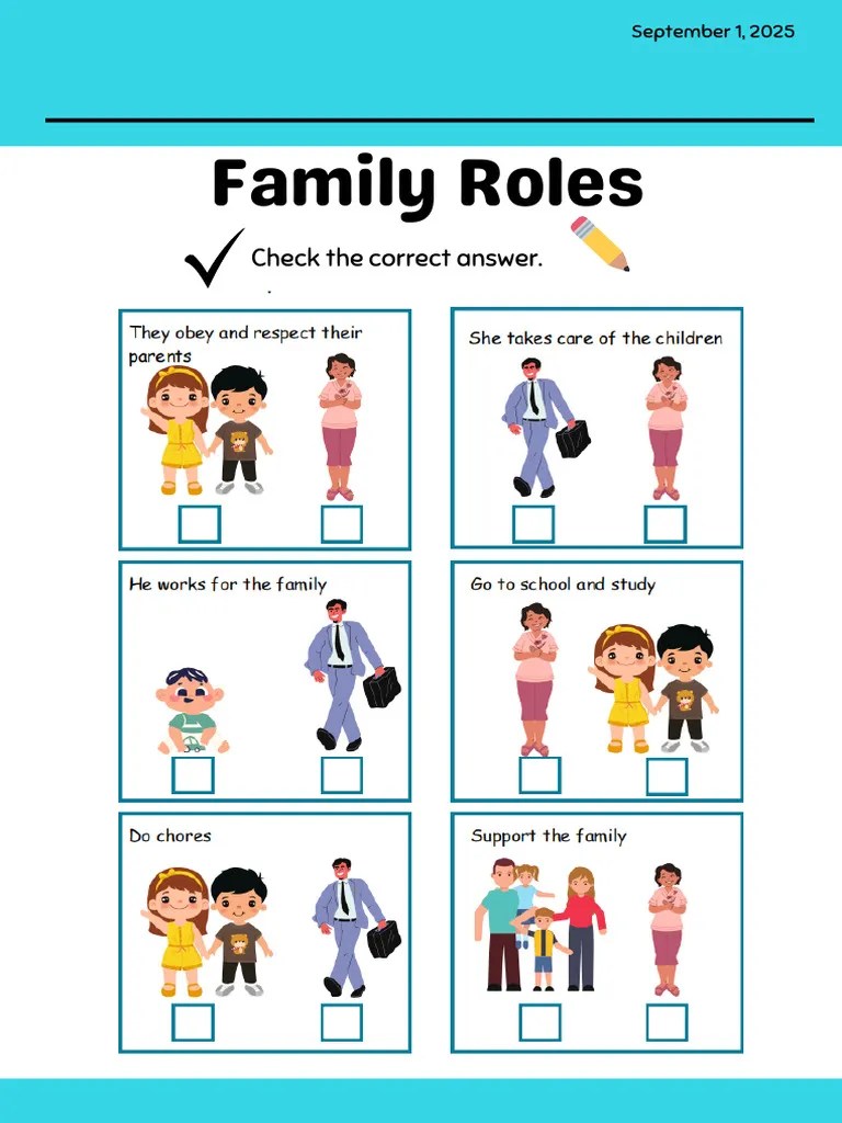 Family Roles Worksheet | PDF