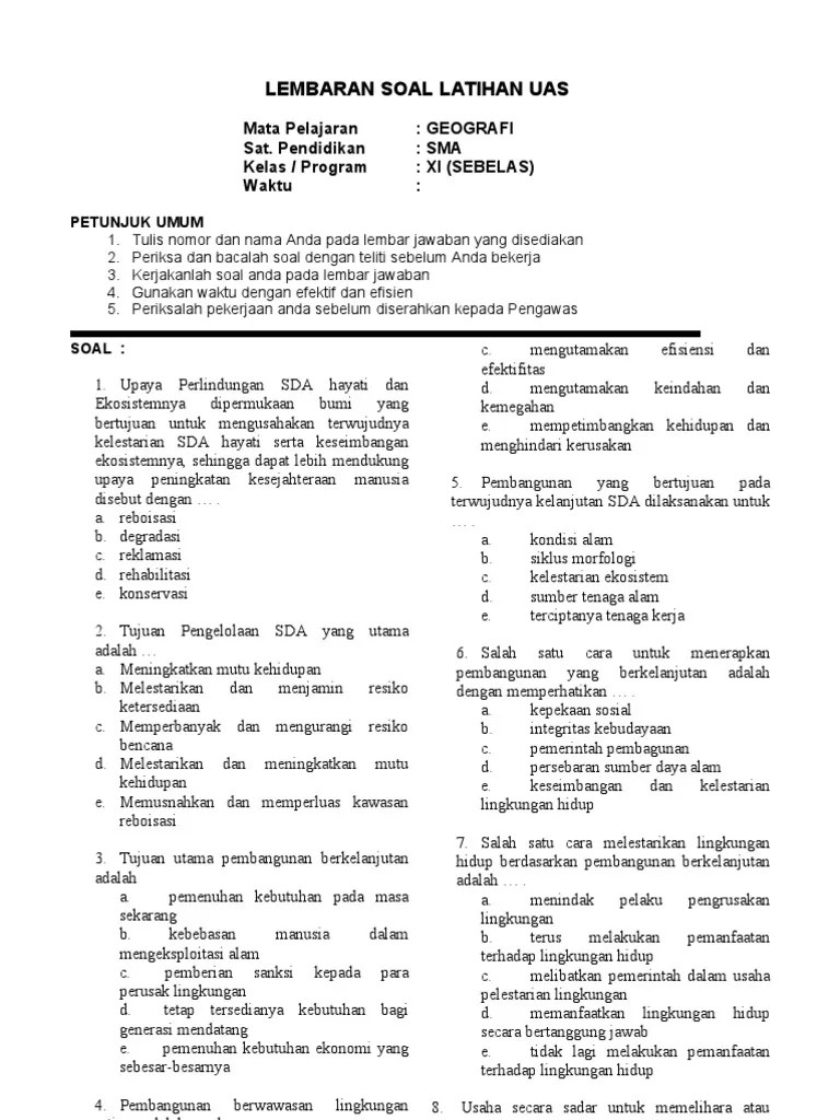 Contoh Soal Uts Ekonomi Kelas 11 Semester 2